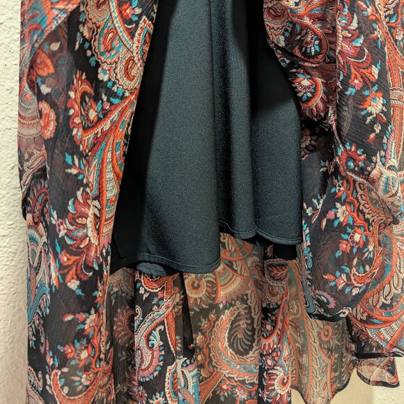 Banana Republic x Olivia Palermo High Low Paisley 100% Silk Dress Size S NWOT - Picture 6 of 9